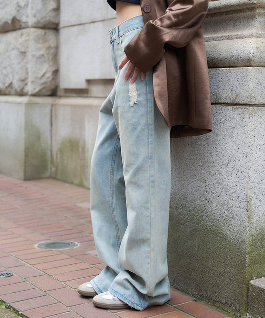 ヴィンテージ加工デニムパンツ