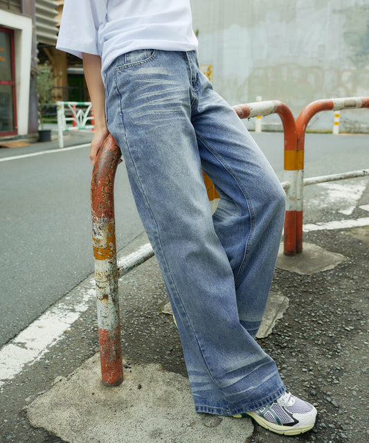 ヴィンテージ加工デニムパンツ