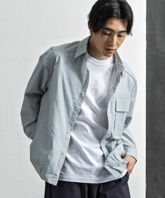 ポケット付き比翼シャツ