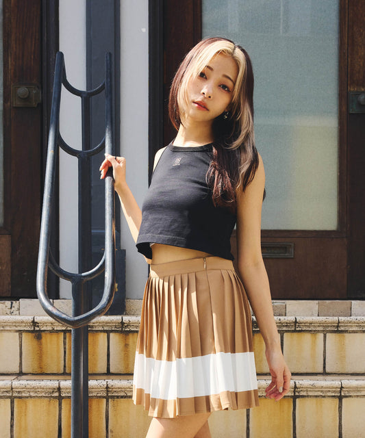 配色ラインプリーツスカート