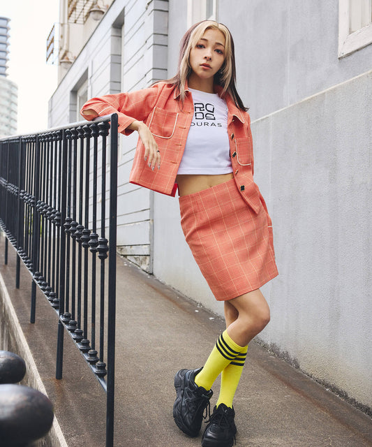 グレンチェックレトロジャケット