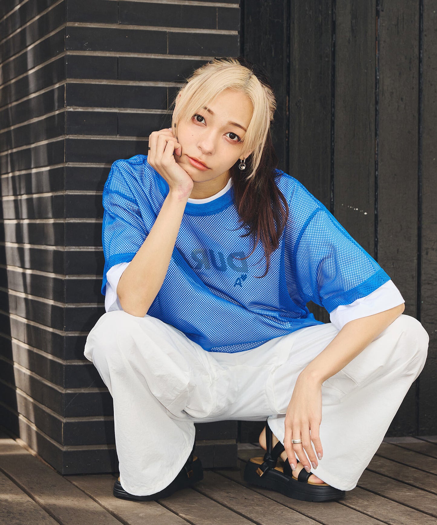 メッシュオーバーTシャツ