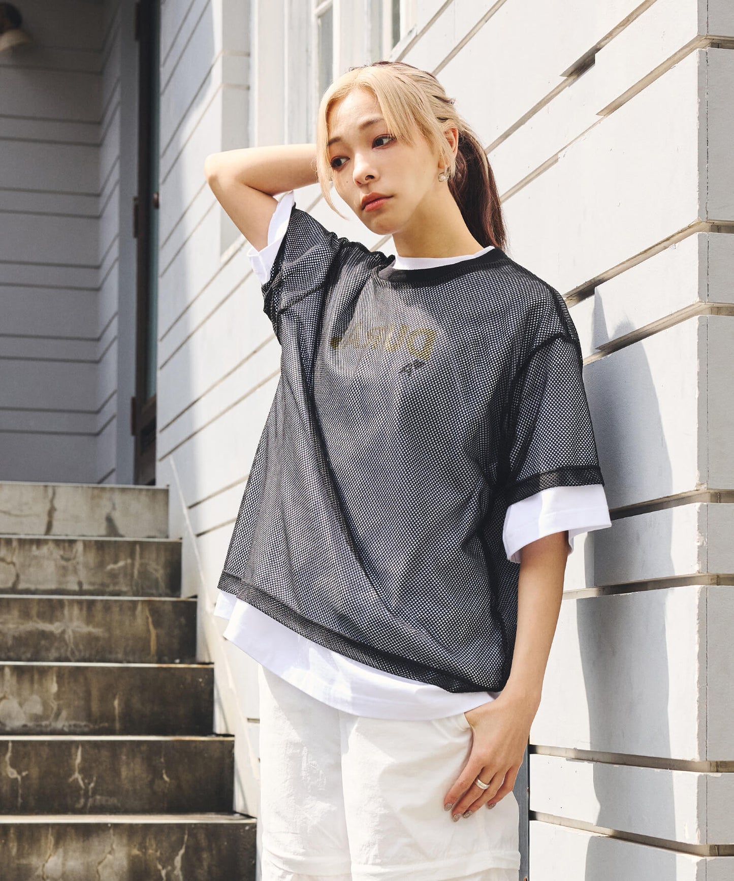 メッシュオーバーTシャツ