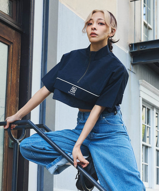 クロップナイロンアノラック