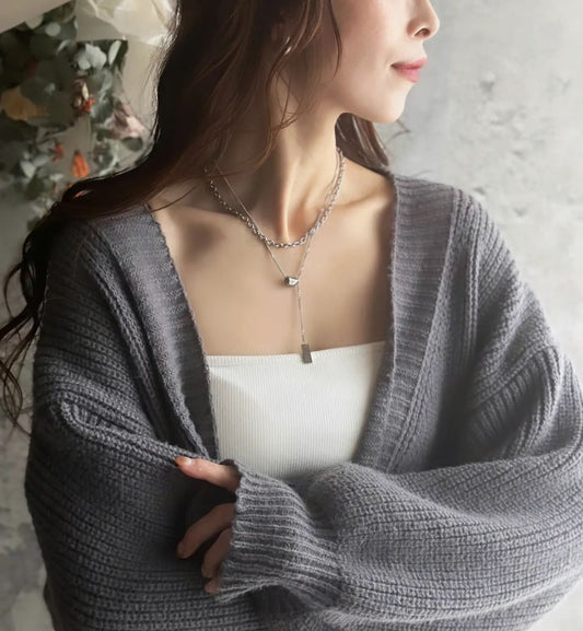 チャーム付レイヤードネックレス