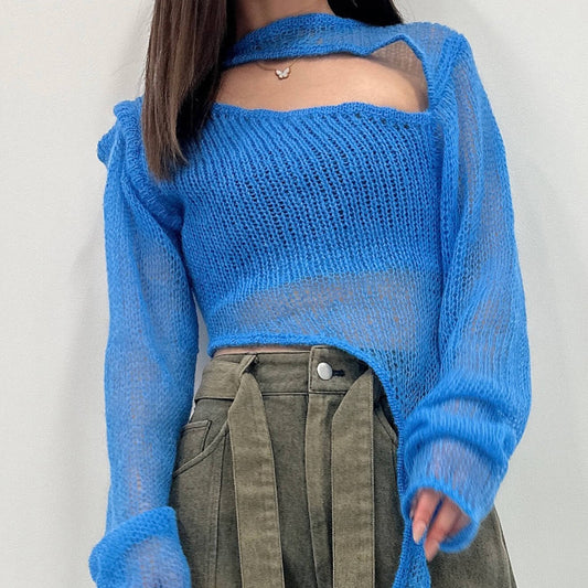 70%OFF|スパイダースレッドアシンメトリーニット