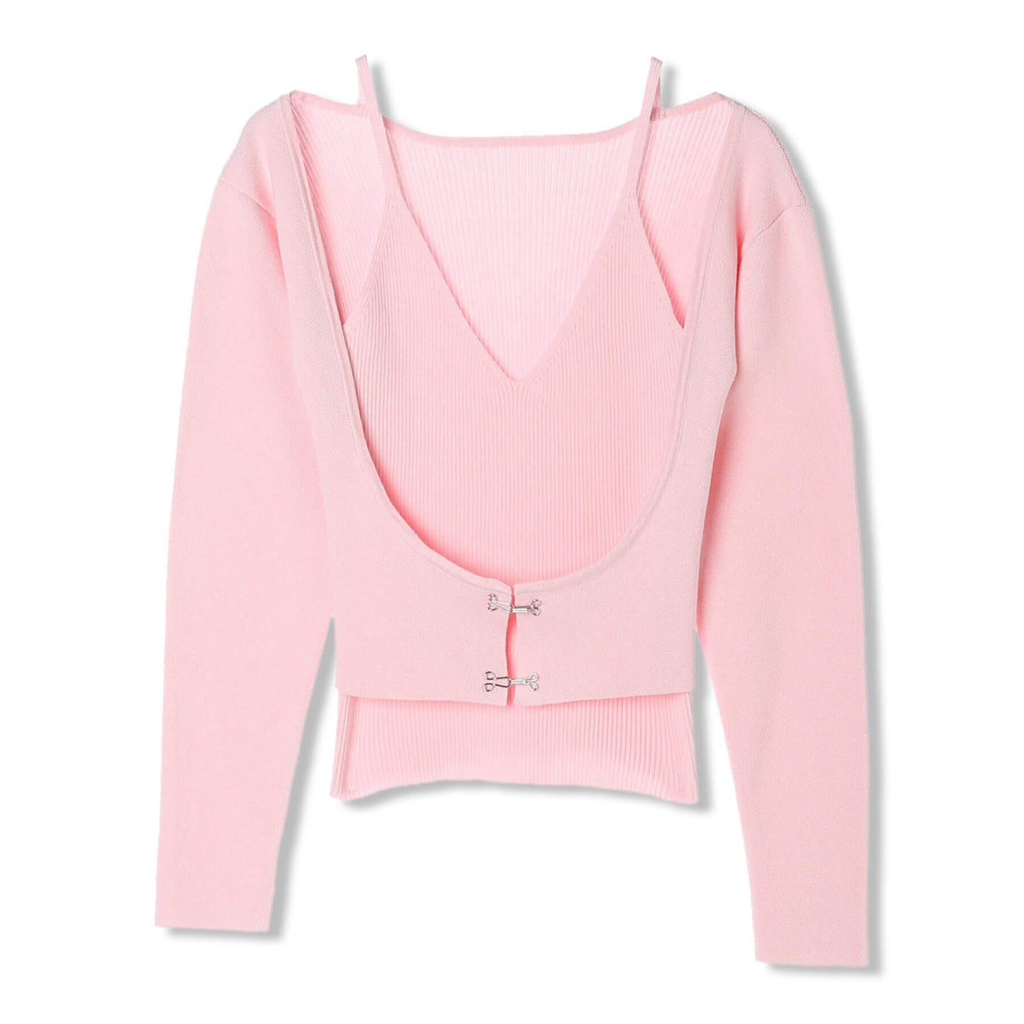 70%OFF|ボレロ風ドッキングニット