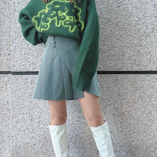 70%OFF|アシンメトリープリーツミニスカート