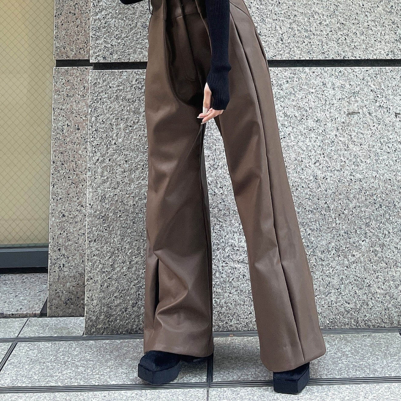 70%OFF|フェイクレザーデザインパンツ