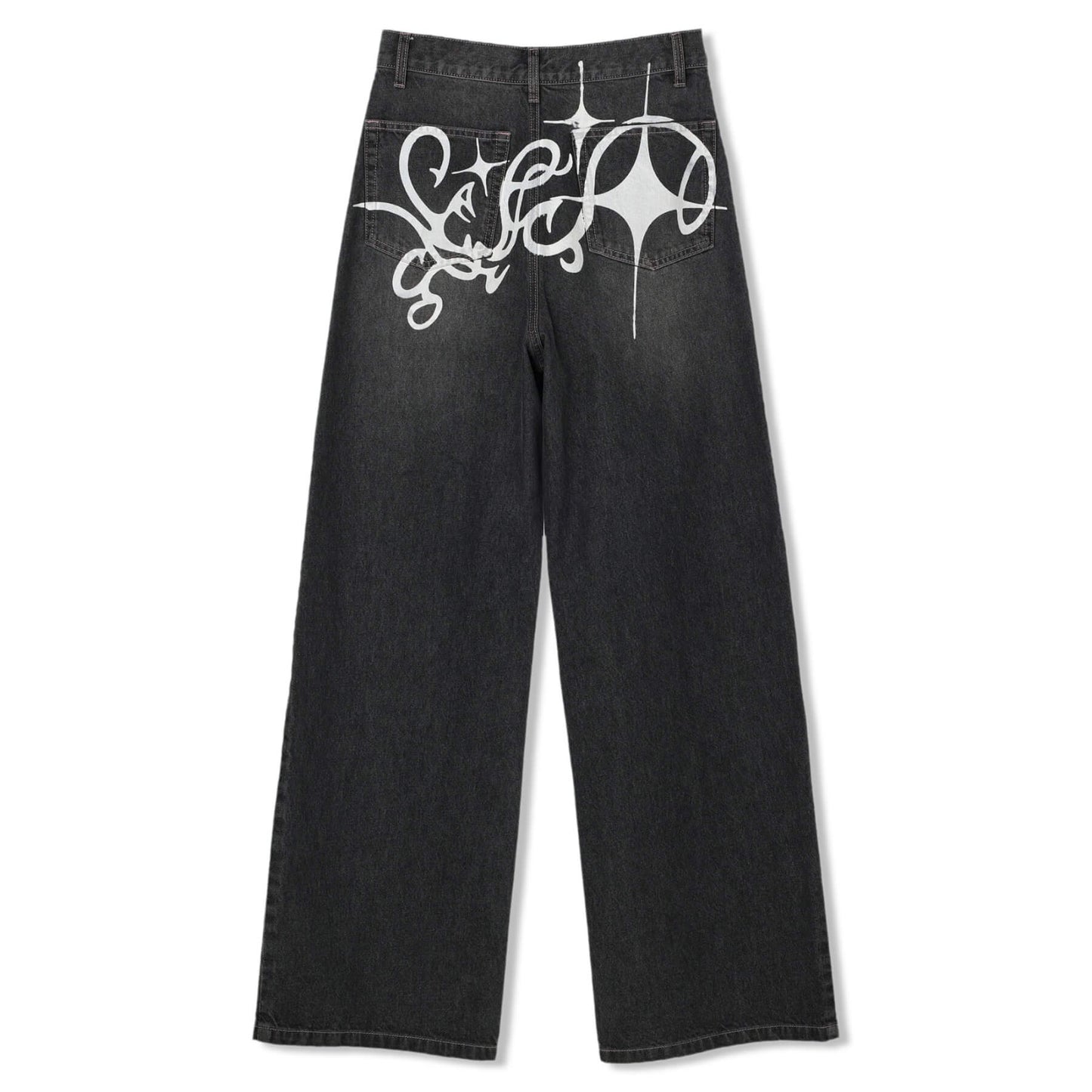 70%OFF|オリジナルバックプリントワイドデニム