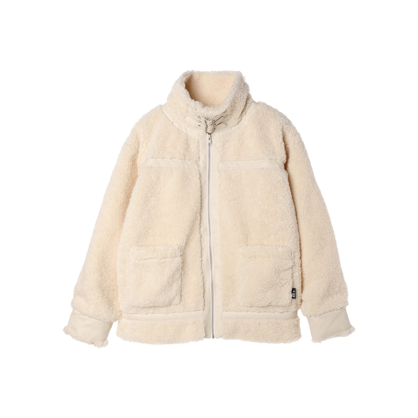 70%OFF|ベルト付きスタンドカラーボアジャケット