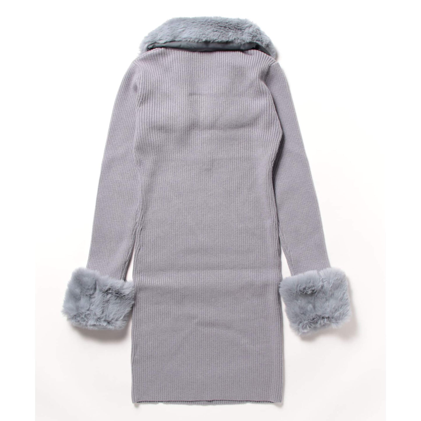 70%OFF|3wayファー付きニットミニワンピース
