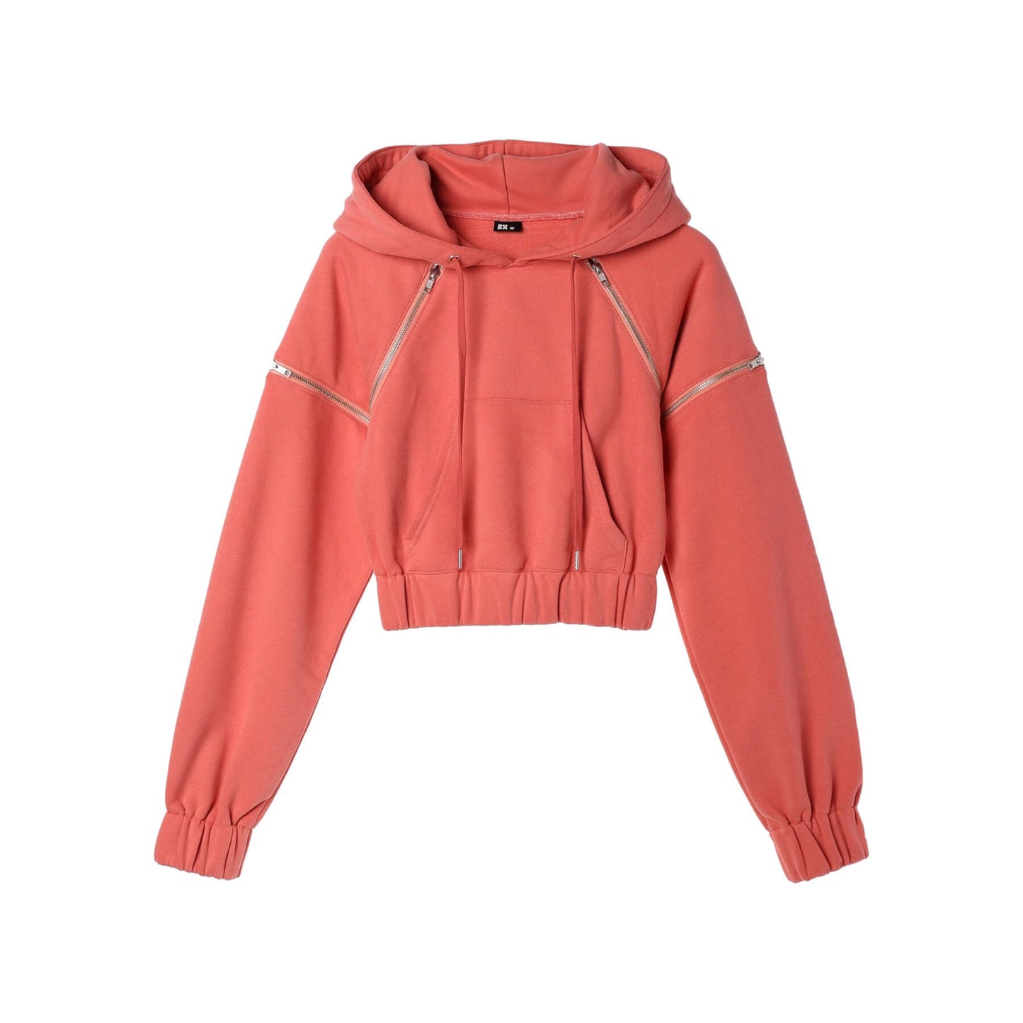 70%OFF|ジップデザインクロップド丈パーカー