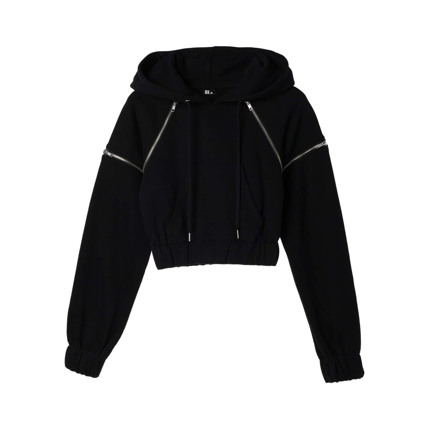 70%OFF|ジップデザインクロップド丈パーカー