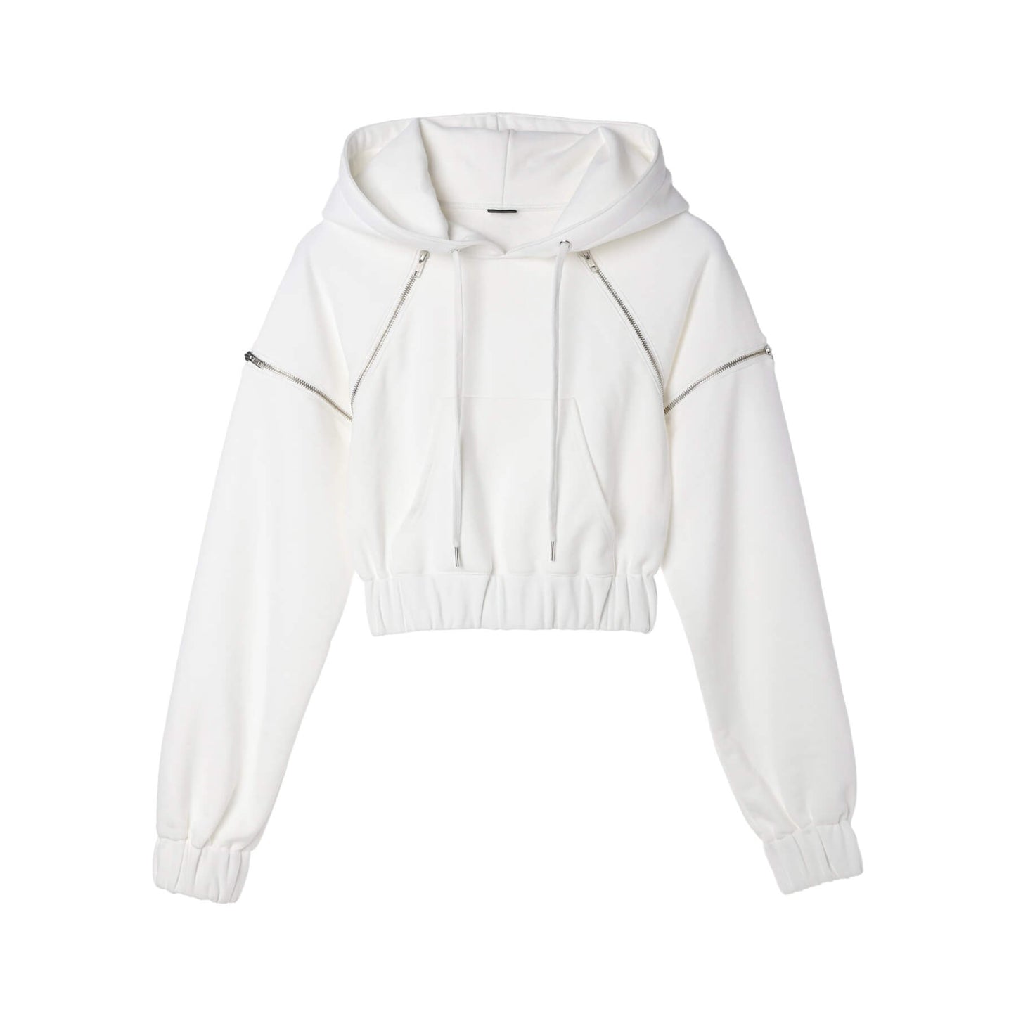 70%OFF|ジップデザインクロップド丈パーカー