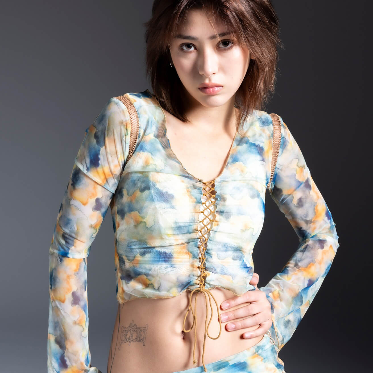70%OFF|Original pattern top