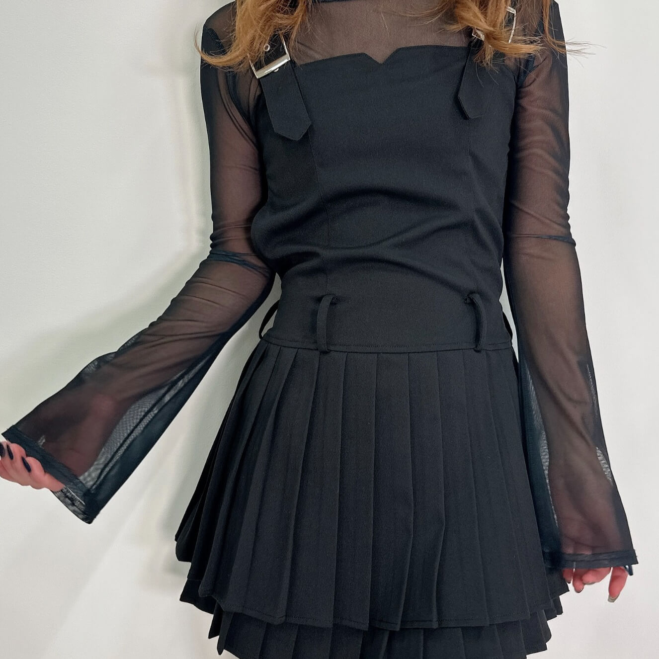 70%OFF|Double pleated dress