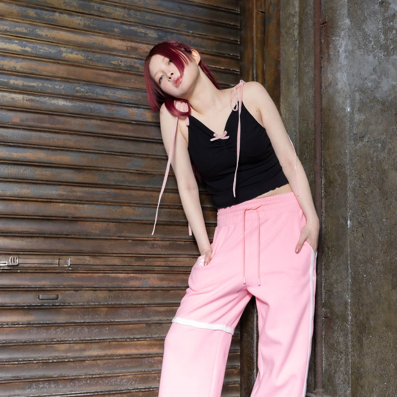 70%OFF|Velour ribbon cammy