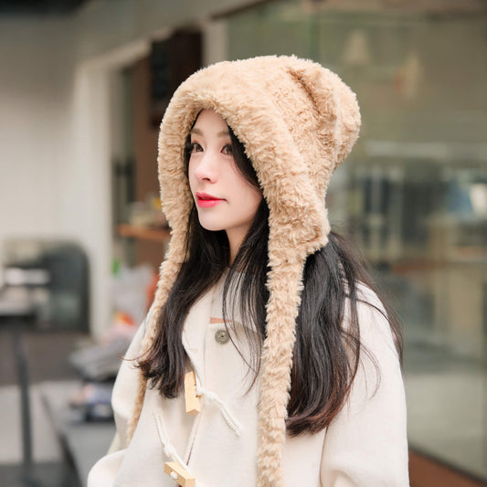 耳付きボアフライトニットキャップ