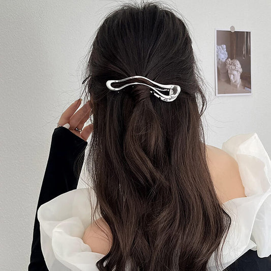 ウェーブラインメタルヘアクリップ