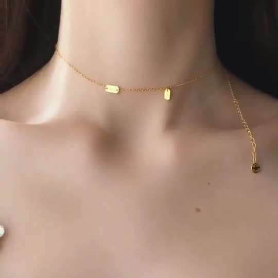 プレート付チェーンネックレス