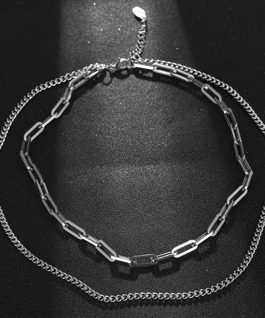 レイヤリング2種チェーンネックレス