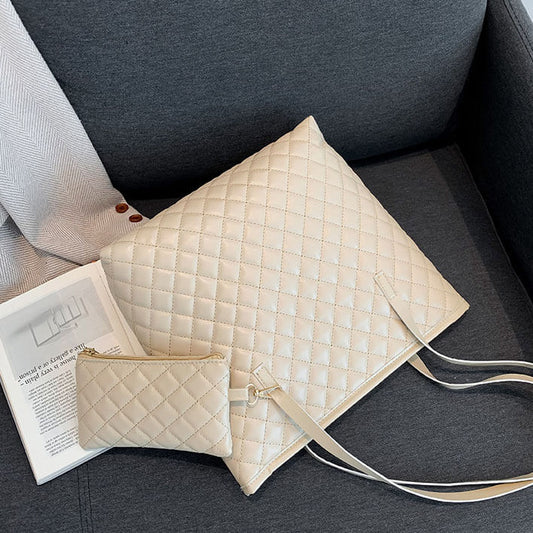 ポーチ付キルティングトートバッグ