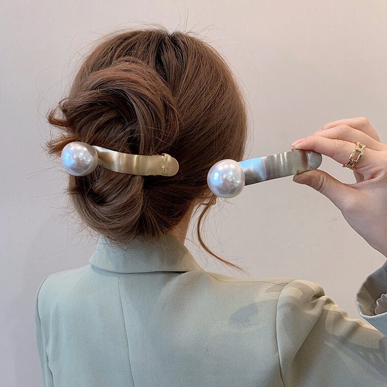 パール付メタルヘアクリップ