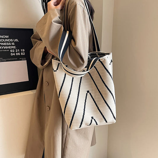ジグザグパターントートバッグ