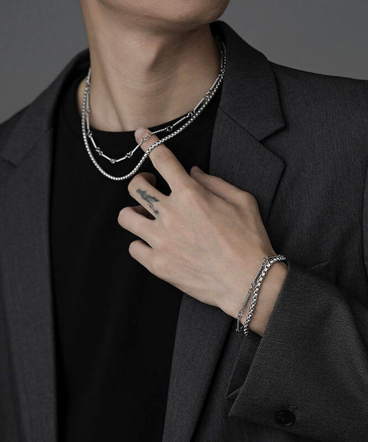 レイヤリング2種切替チェーンネックレス