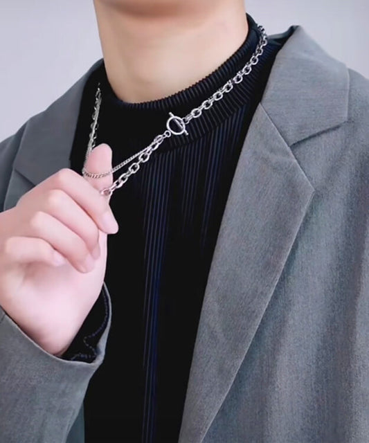 レイヤリング2種チェーンネックレス