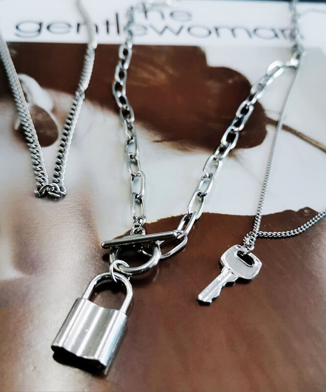 3本セットロック&キーチェーンネックレス