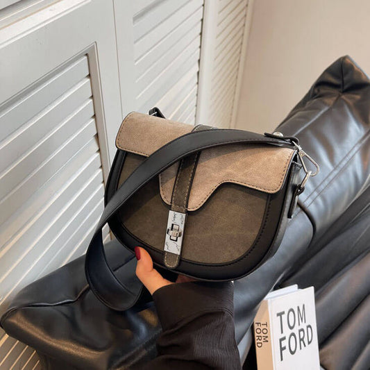 カラーブロックサドルバッグ