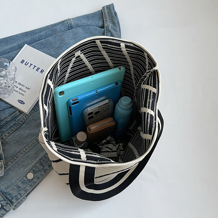 ジグザグパターントートバッグ