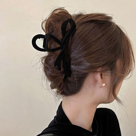 ベロアリボンヘアクリップ