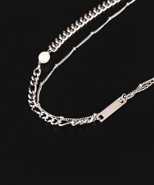 ポイントパール2連チェーンネックレス