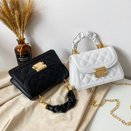 キルティングスクエアハンドバッグ