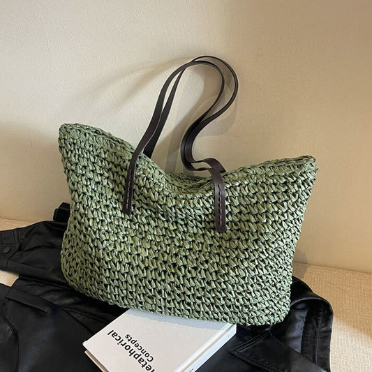 草編みラフィアビッグトート