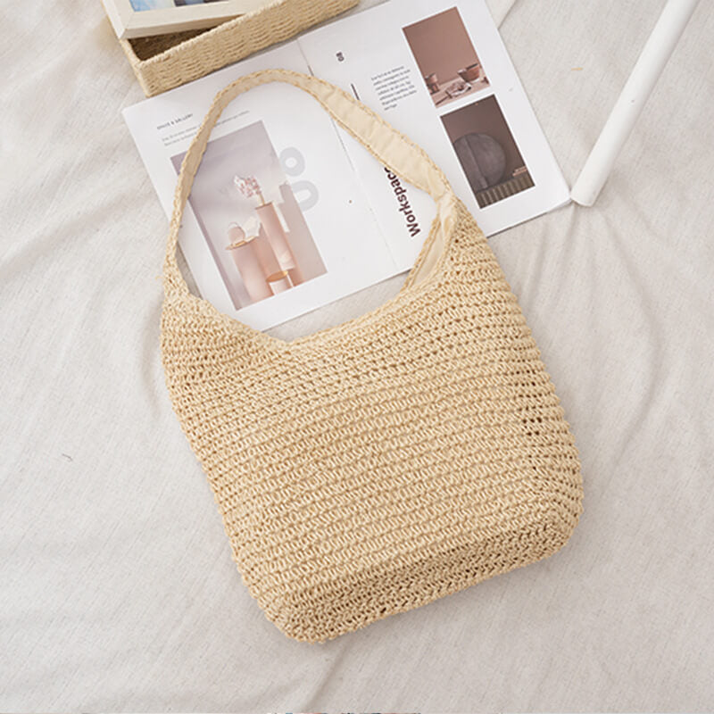 ラフィア風メッシュトートバッグ