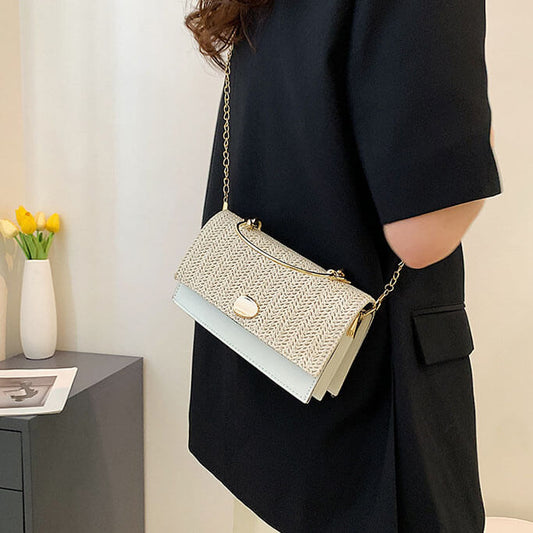 ラフィアフラップスクエアバッグ