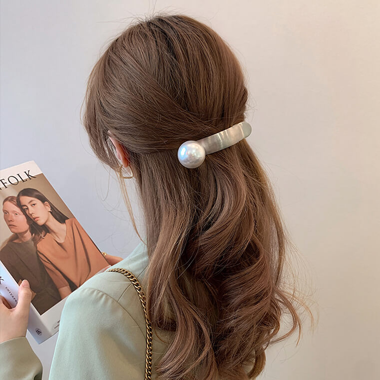 パール付メタルヘアクリップ