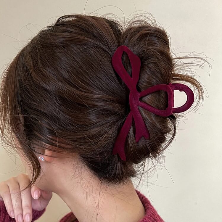 ベロアリボンヘアクリップ