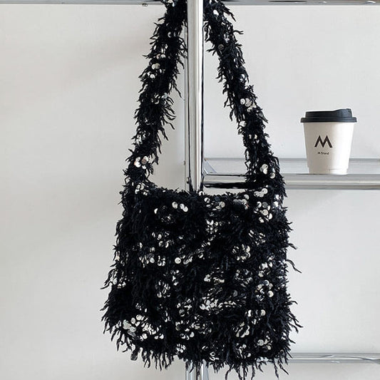 フェザーヤーンスパンコールトートバッグ