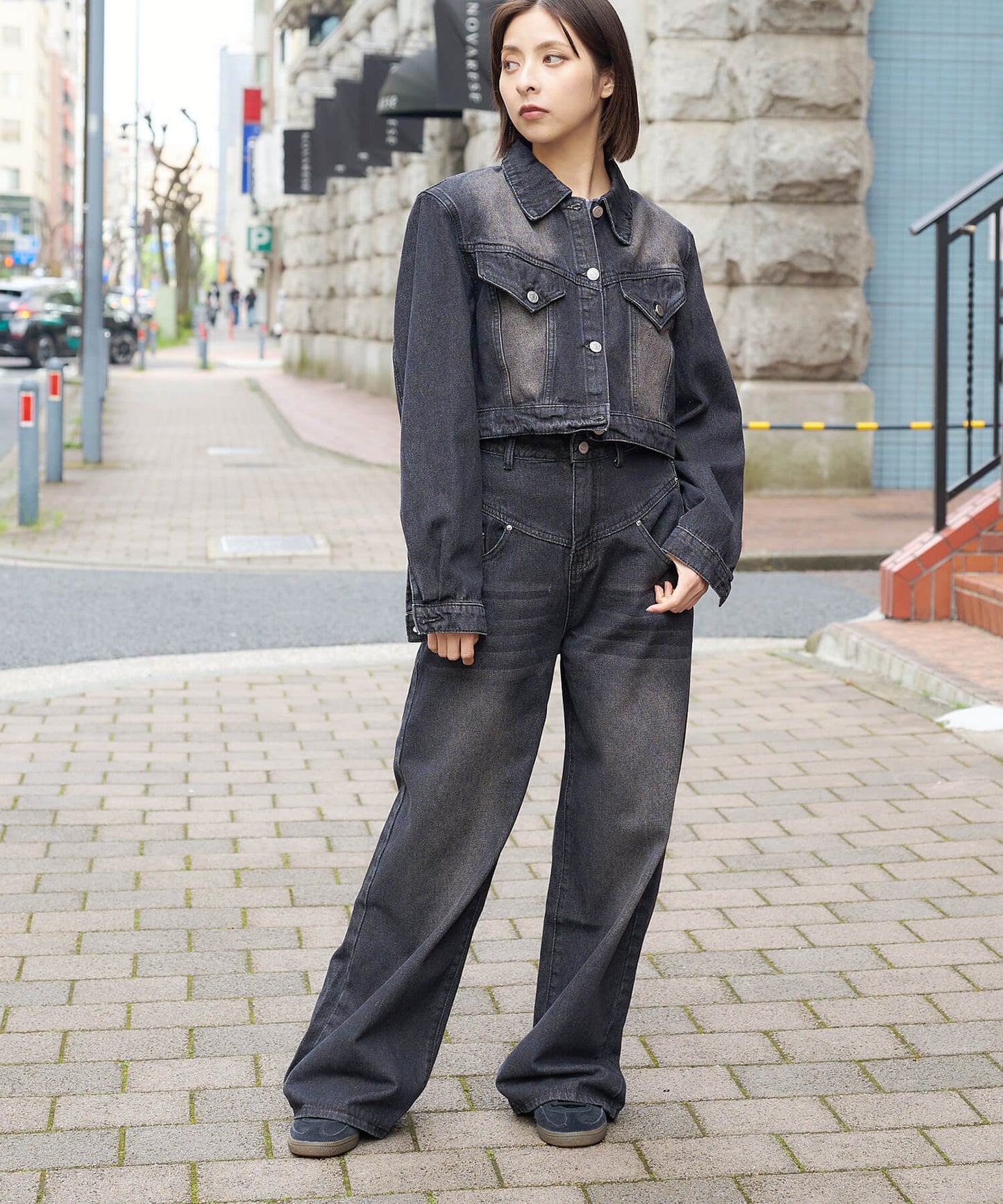 デニムJK&パンツ2点セットアップ