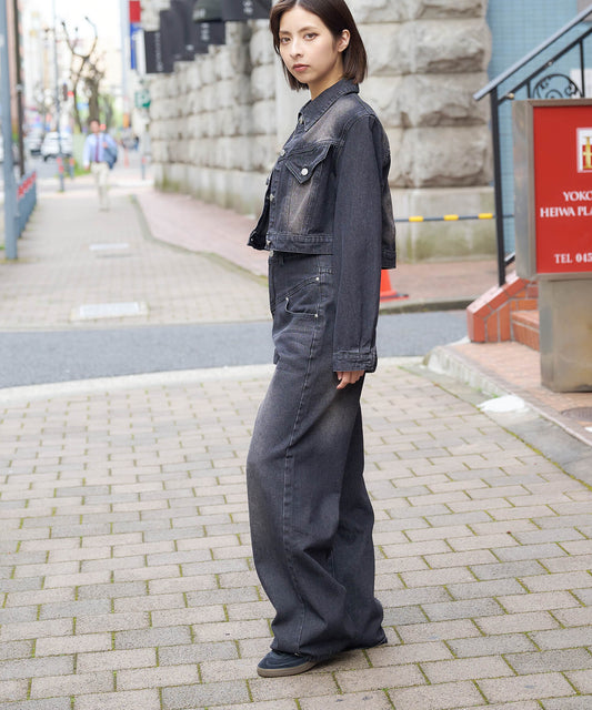 デニムJK&パンツ2点セットアップ