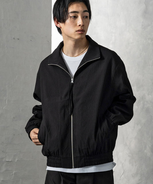 テクスチャスタンドネックブルゾン