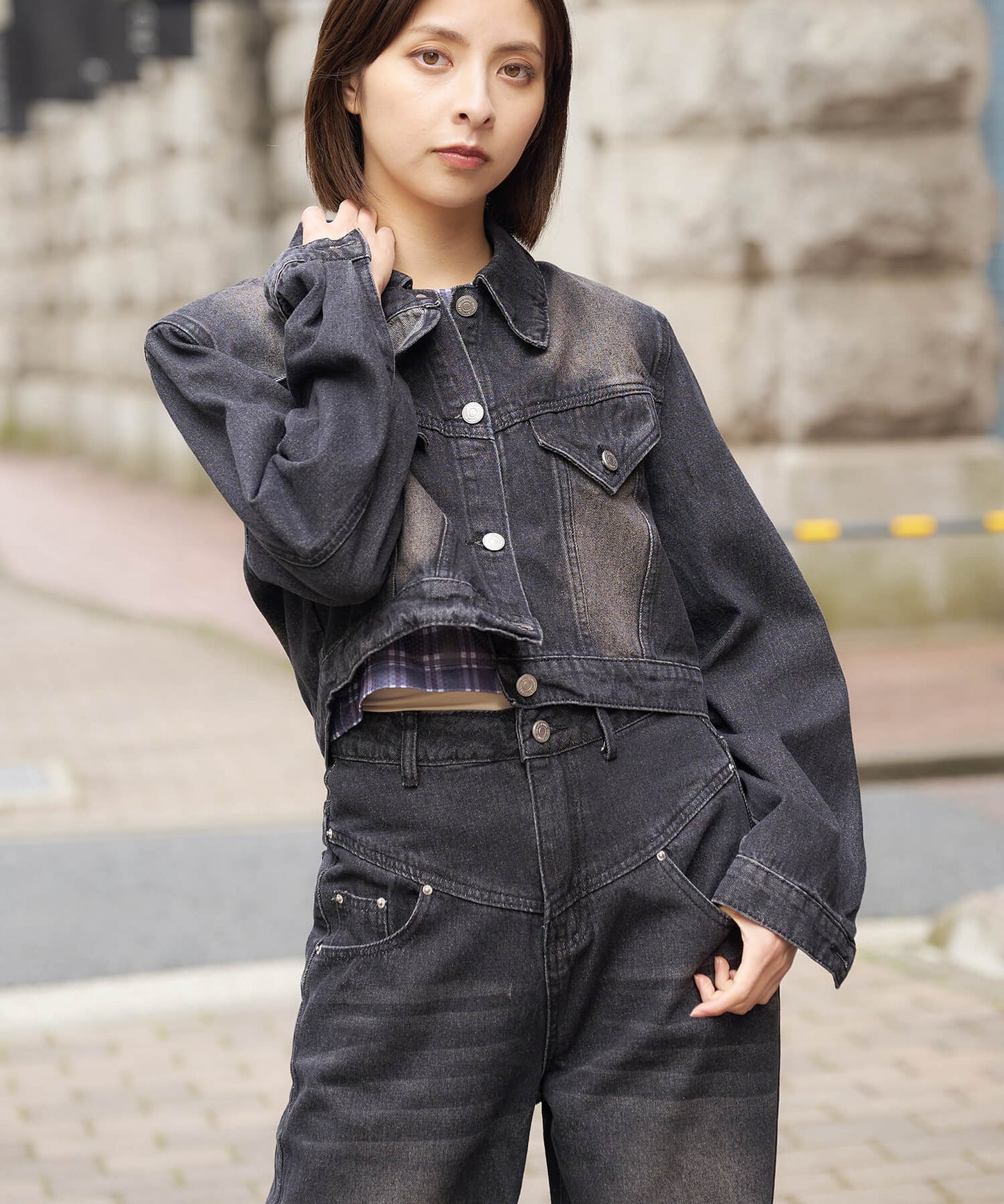 デニムJK&パンツ2点セットアップ