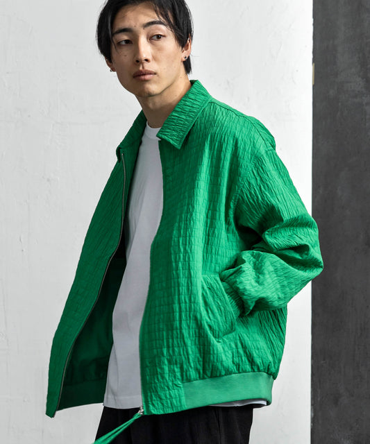 スクエアキルトブルゾン