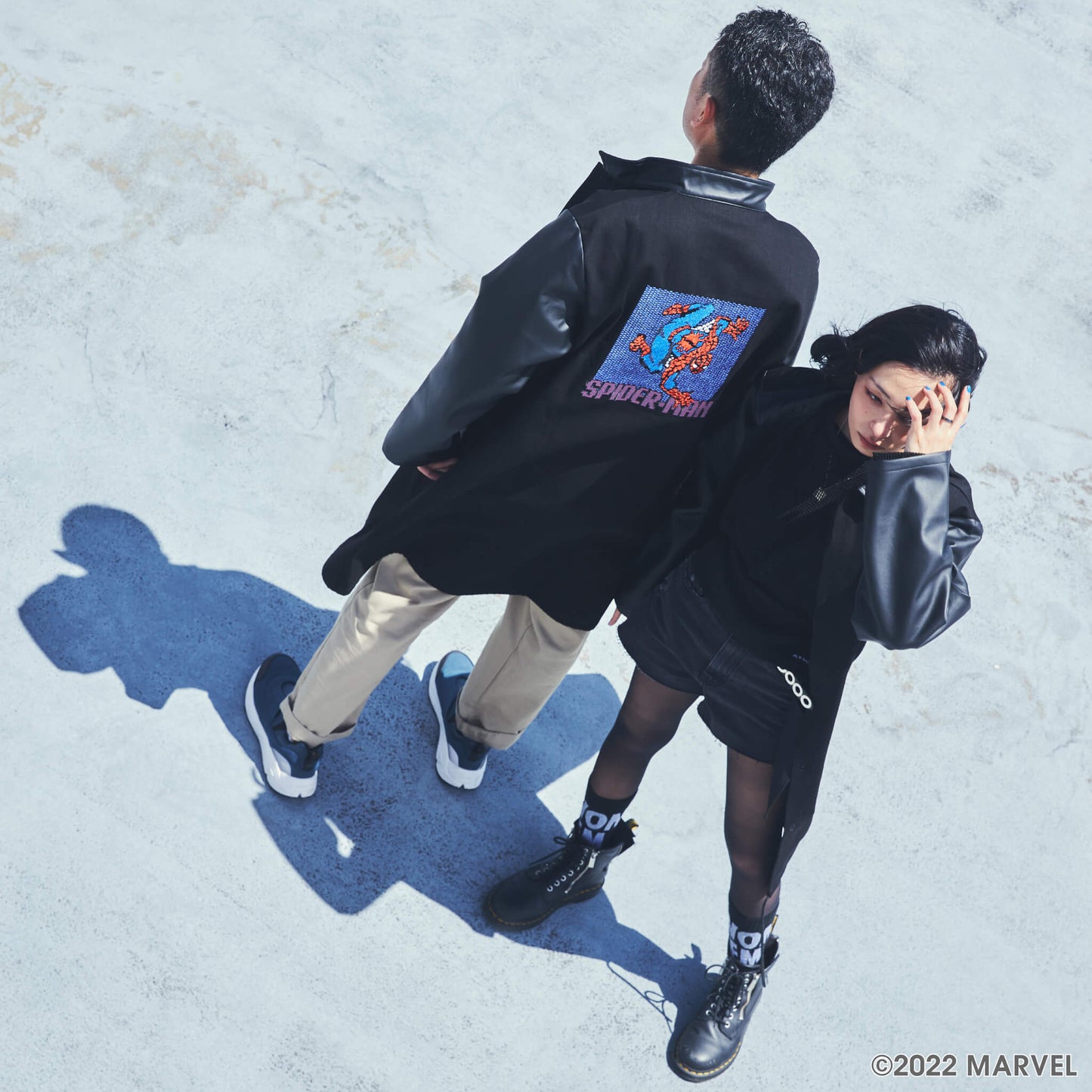 JENNI / MARVEL デニム&PUレザージャケット(刺繍)