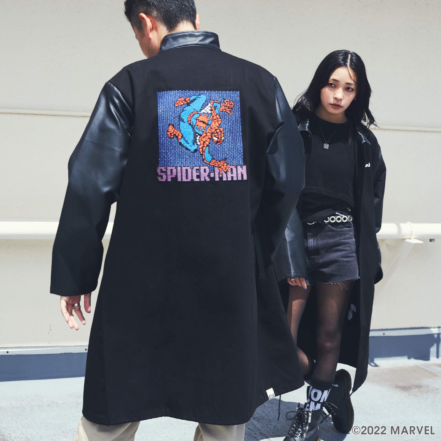 JENNI / MARVEL デニム&PUレザージャケット(刺繍)